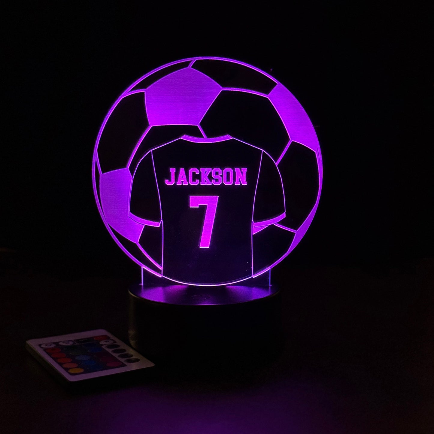 Personalized Soccer Jersey LED Light - Custom Name & Number