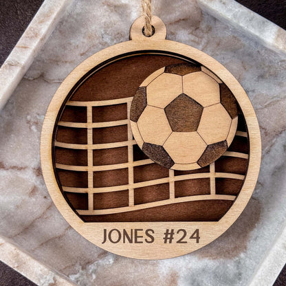 Soccer Ornament SVG | Personalized Laser Cut File