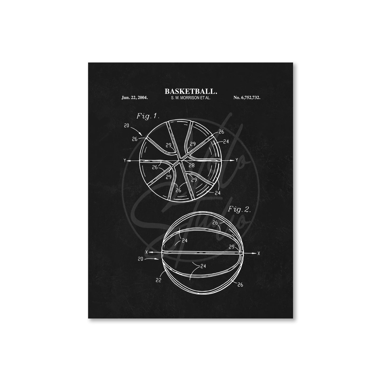 Basketball Patent Wall Art - Ready to Frame Print