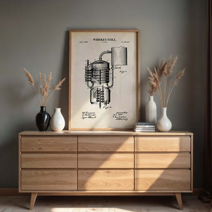 Whiskey Still Patent Wall Art - PRINTABLE DIGITAL DOWNLOAD