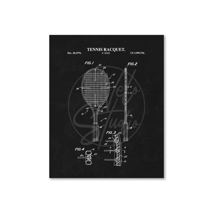 Tennis Racquet Patent Wall Art Print - Ready to Frame Sports Office Decor