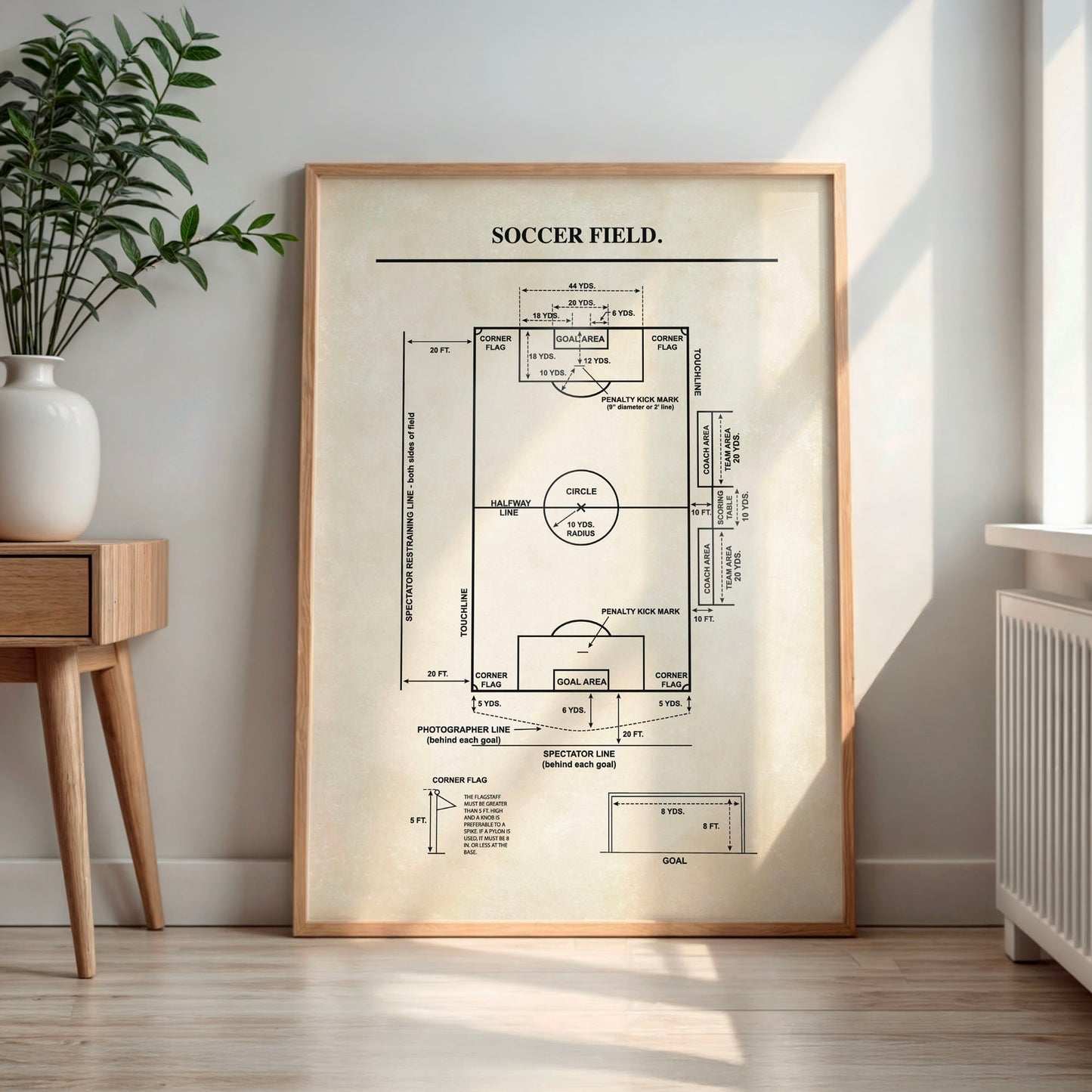 Soccer Field Diagram Wall Art Print - DIGITAL DOWNLOAD