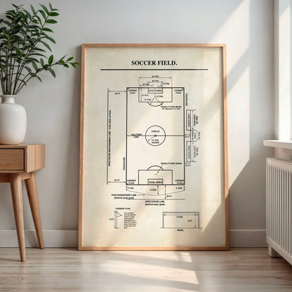 Soccer Field Diagram Wall Art Print - DIGITAL DOWNLOAD
