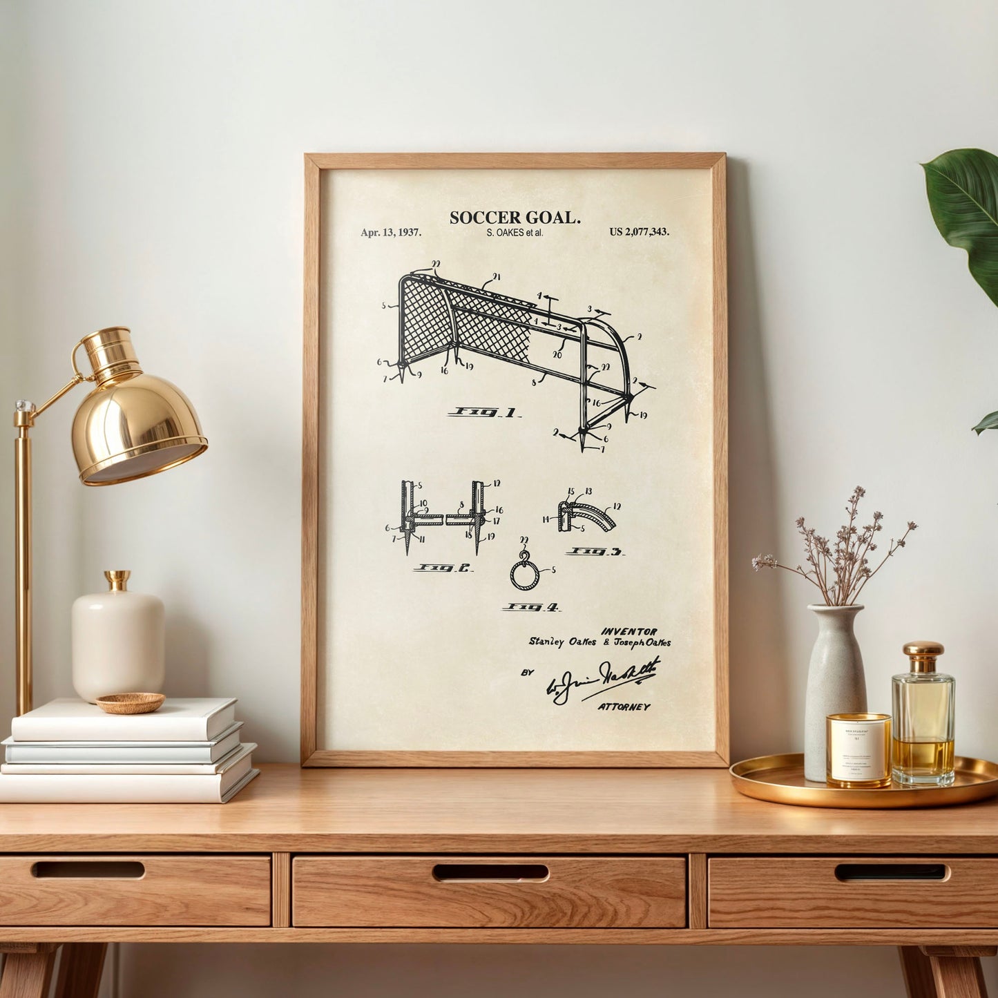 Soccer Goal Patent Wall Art -  DIGITAL DOWNLOAD