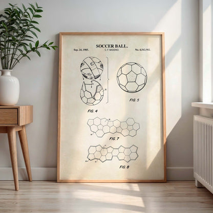 Soccer Ball Patent Art Print  - PRINTABLE DIGITAL DOWNLOAD