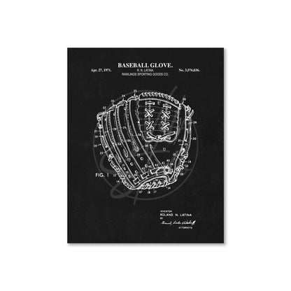 Baseball Glove Patent Wall Art - Ready to Frame Print