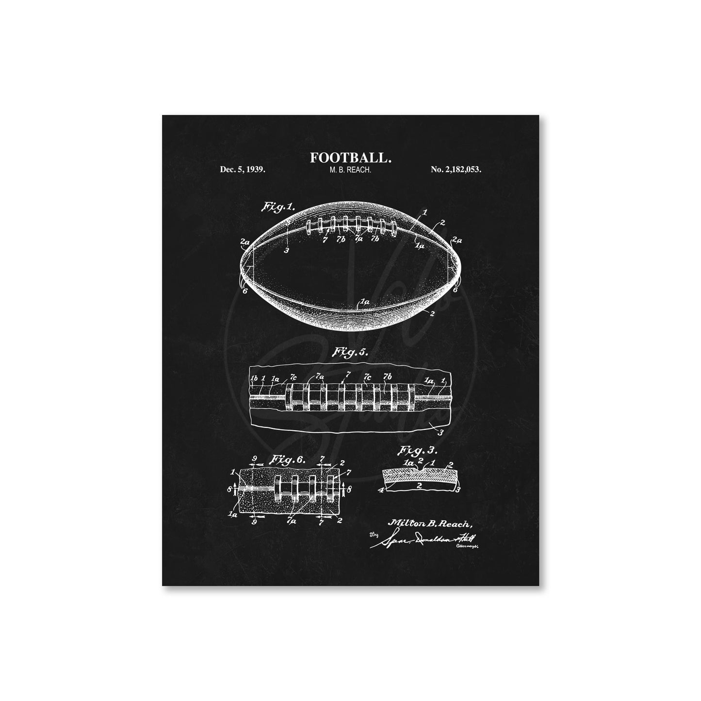 Football Patent Wall Art - Ready to Frame Print