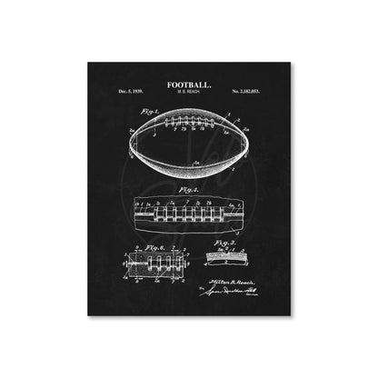 Football Patent Wall Art - Ready to Frame Print