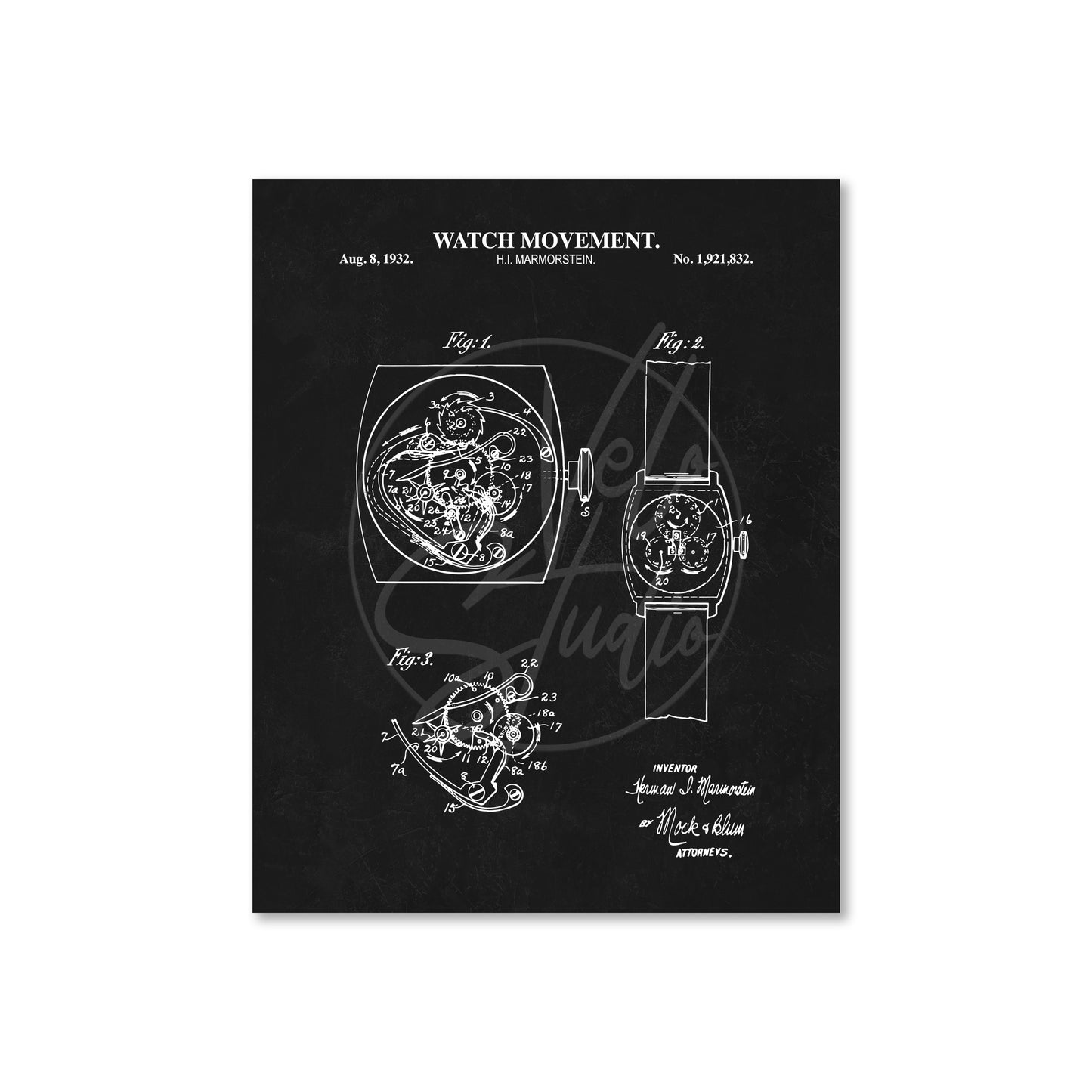 Watch Movement Patent Wall Art | Ready to Frame Print