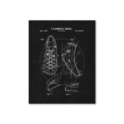 Climbing Shoe Patent Wall Art - Ready to Frame Print