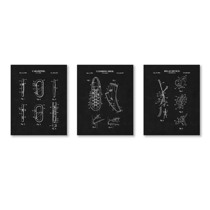Climbing Patent Wall Art Set | Ready to Frame Prints