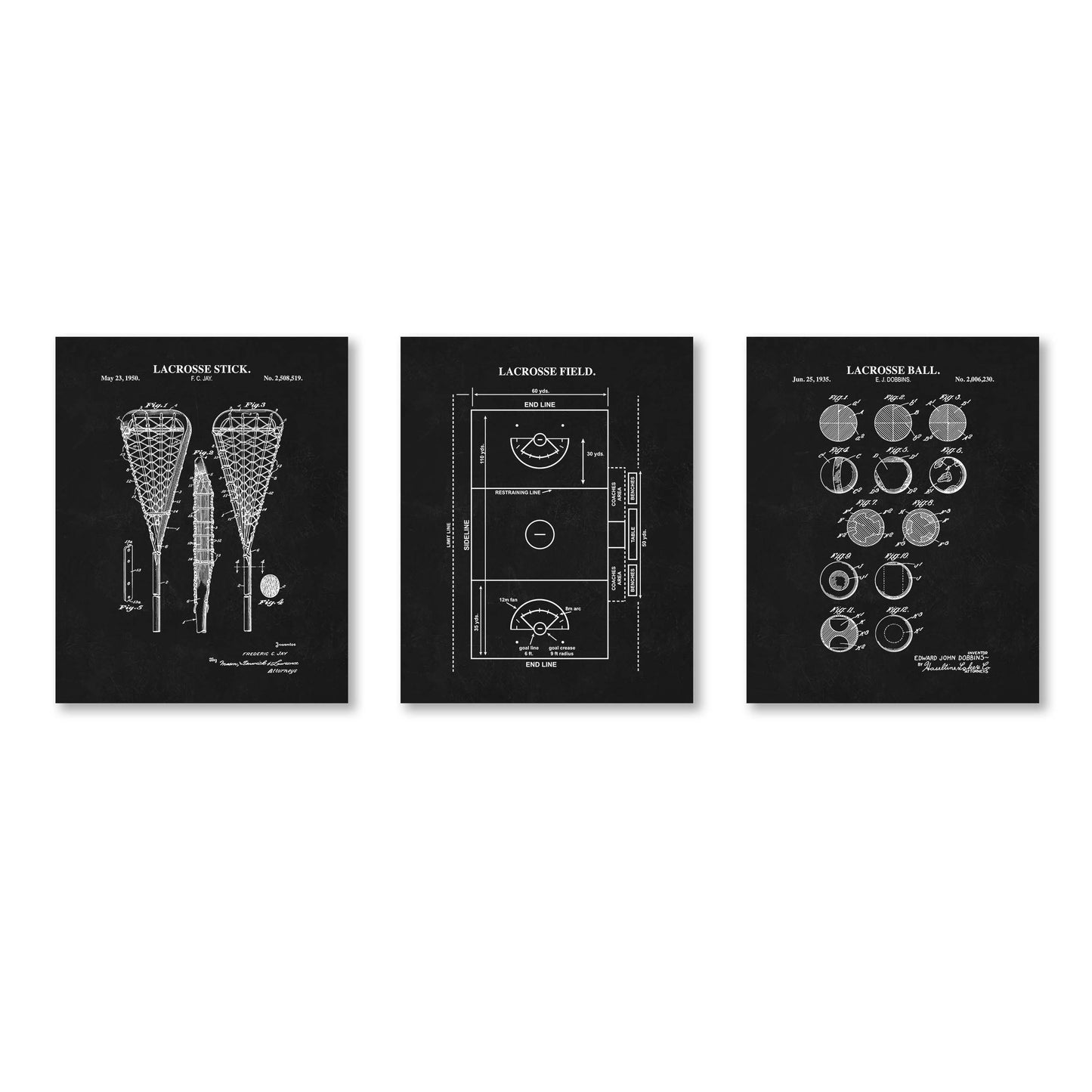 Women's Lacrosse Wall Art Set - Ready to Frame Prints