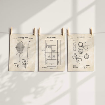 Tennis Wall Art Set - Ready to Frame Prints