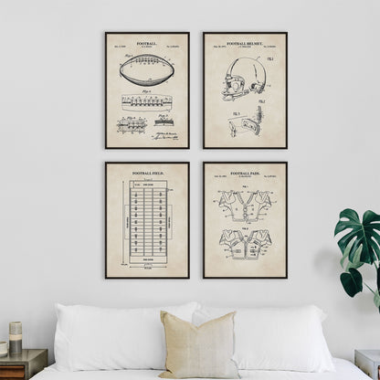 Football Patent Wall Art Bundle Set  - DIGITAL DOWNLOAD