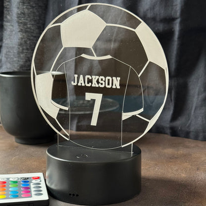 Personalized Soccer Jersey LED Light - Custom Name & Number
