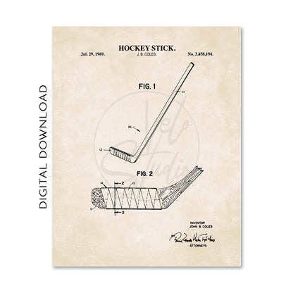 Hockey Patent Print Wall Art  - Set of 6 - PRINTABLE DIGITAL DOWNLOAD