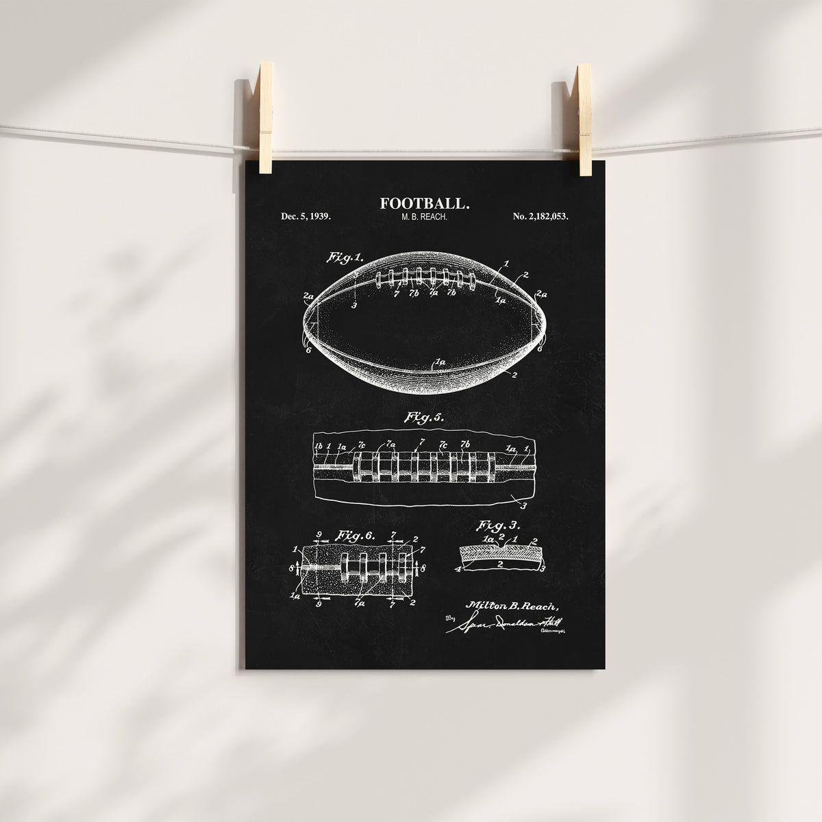 Football Patent Wall Art - Ready to Frame Print