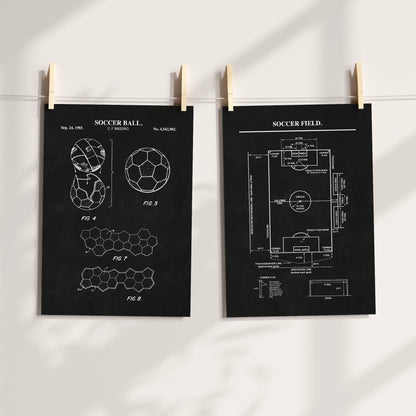 Soccer Patent Wall Art - Set of 2 Ready to Frame Prints