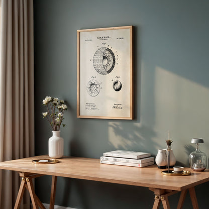 Golf Ball Patent Wall Art - Ready to Frame Print