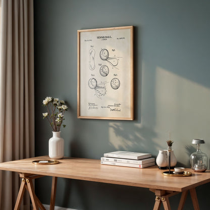 Tennis Ball Patent Wall Art - Ready to Frame Print