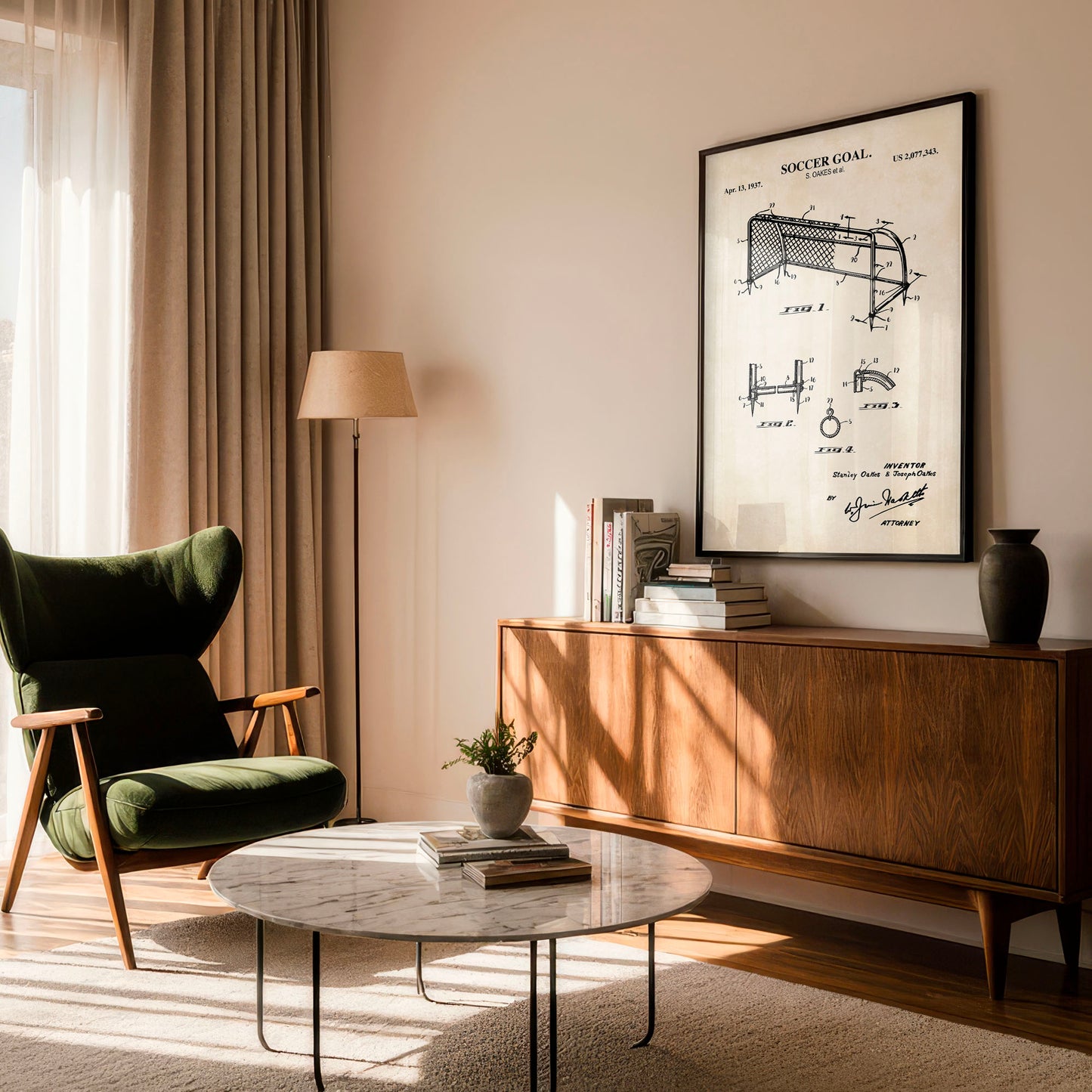 Soccer Goal Patent Wall Art -  DIGITAL DOWNLOAD