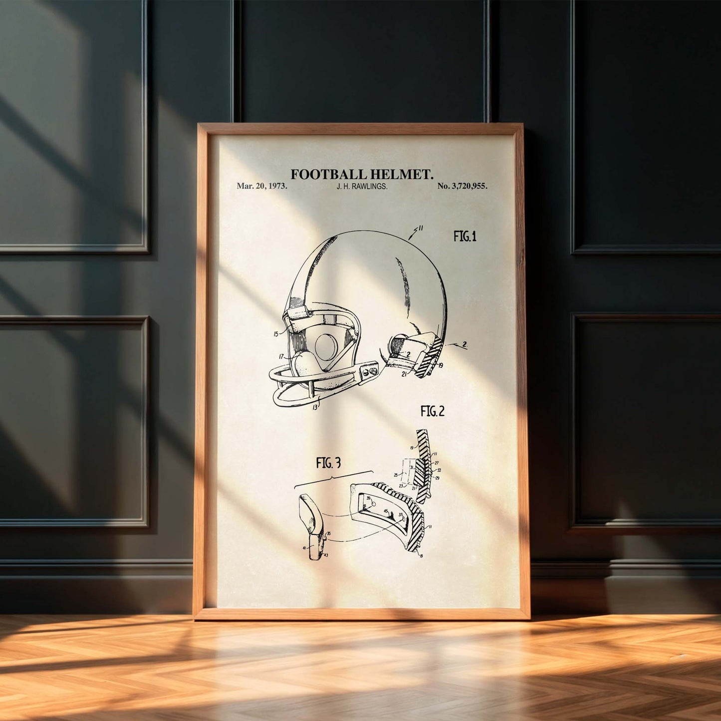 Football Helmet Patent Wall Art - PRINTABLE DIGITAL DOWNLOAD