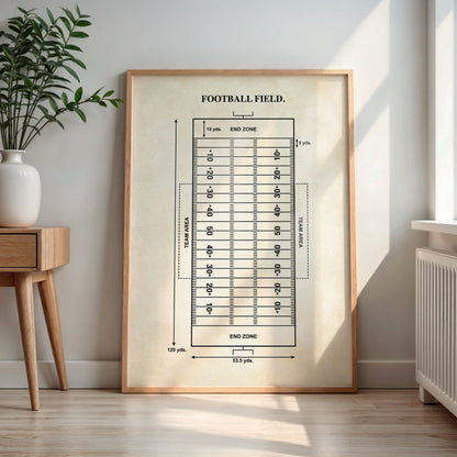 Football Field Wall Art - PRINTABLE DIGITAL DOWNLOAD