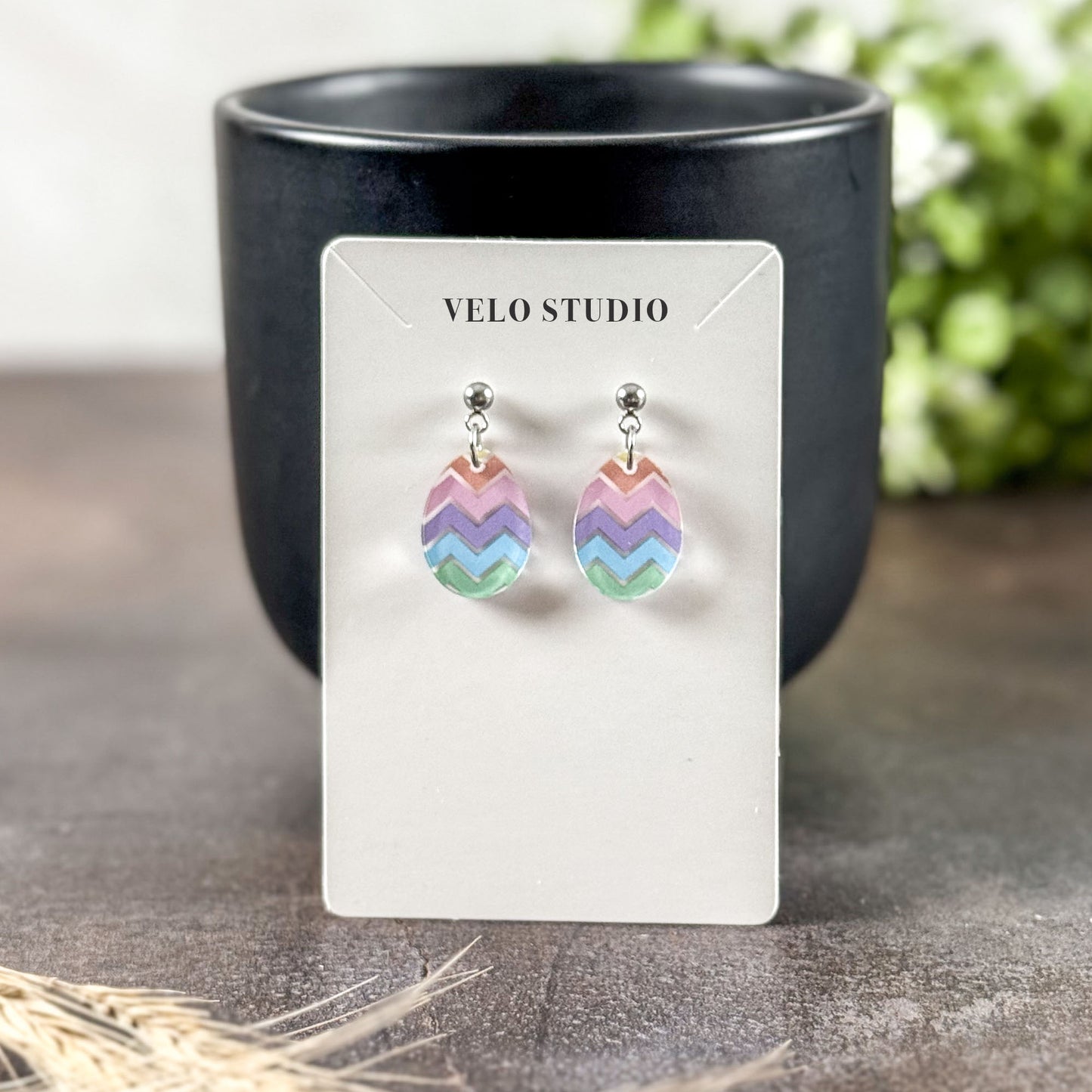 Small Easter Egg Dangle Earrings