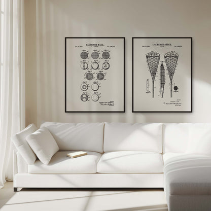 Lacrosse Patent Wall Art Set  - Set of 2 Physical Prints
