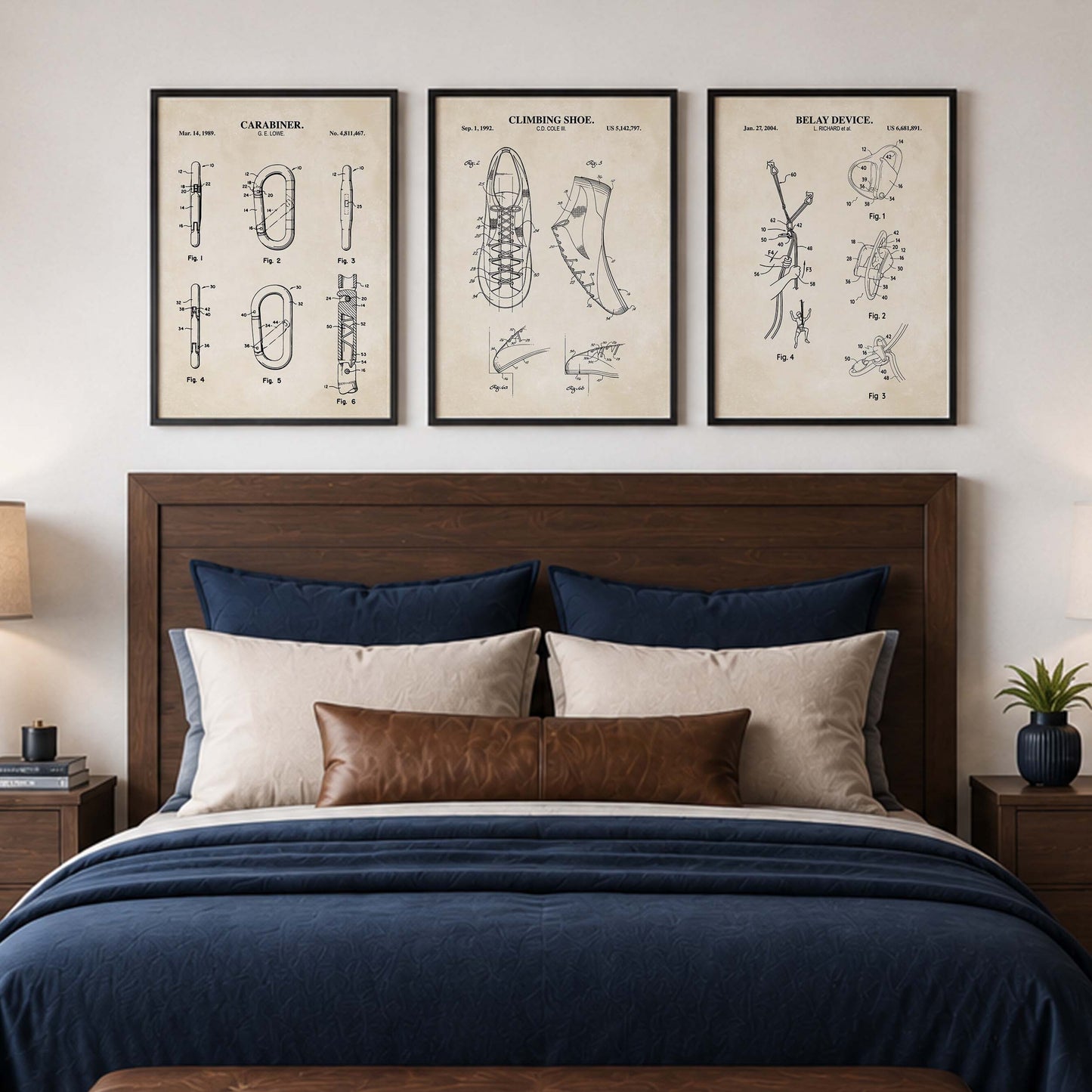 Climbing Patent Wall Art Set | Ready to Frame Prints