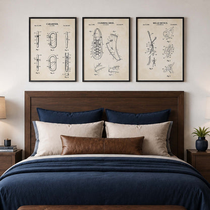 Climbing Patent Wall Art Set | Ready to Frame Prints