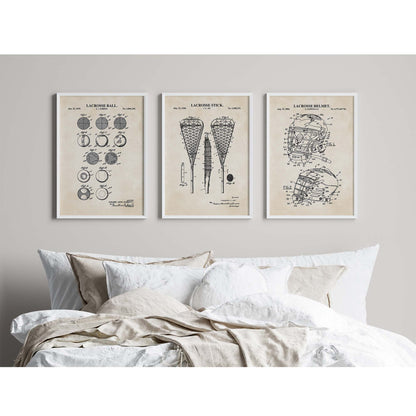 Lacrosse Patent Wall Art Set - PRINTABLE DIGITAL DOWNLOAD