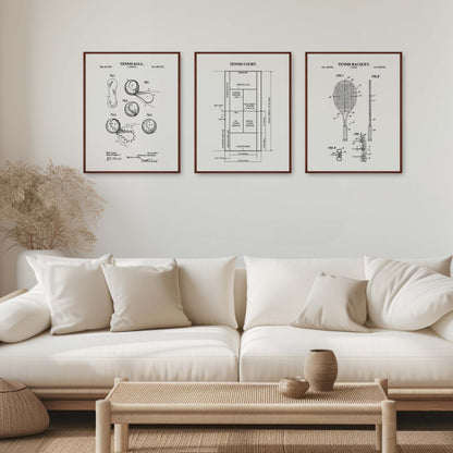 Tennis Wall Art Set - Ready to Frame Prints