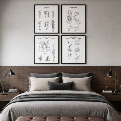 Climbing Patent Wall Art Set | Ready to Frame Prints