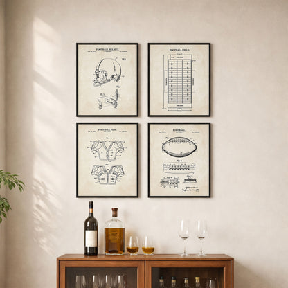 Football Patent Wall Art Bundle Set  - DIGITAL DOWNLOAD