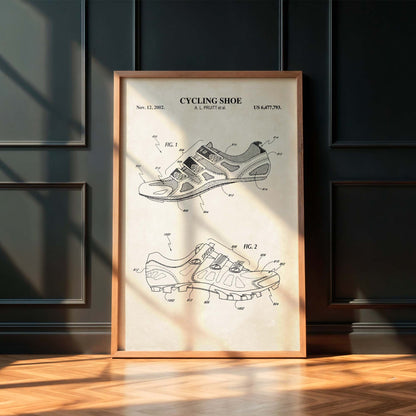 Cycling Shoe Patent Art Print  - PRINTABLE DIGITAL DOWNLOAD