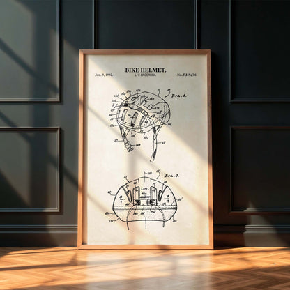 Cycling Helmet Patent Art Print  - PRINTABLE DIGITAL DOWNLOAD