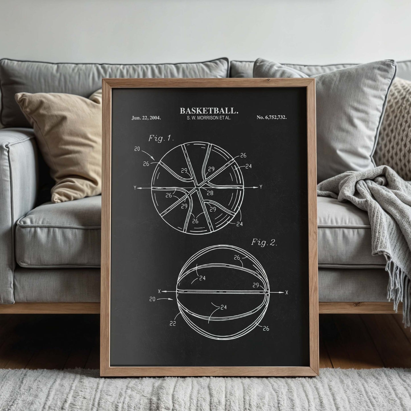 Basketball Patent Wall Art - Ready to Frame Print