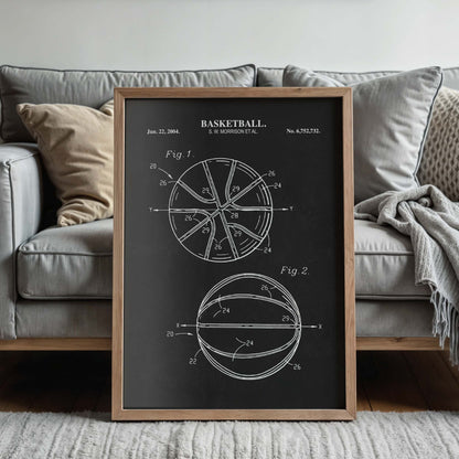 Basketball Patent Wall Art - Ready to Frame Print