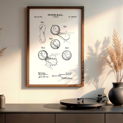 Tennis Ball Patent Wall Art - Ready to Frame Print