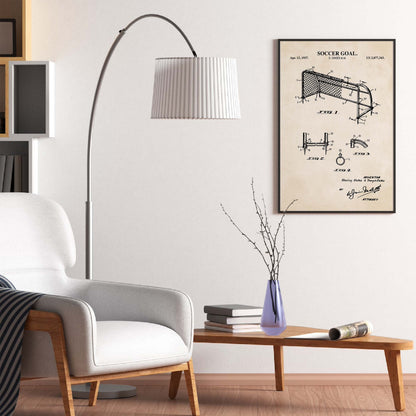 Soccer Goal Patent Wall Art - Ready to Frame Print
