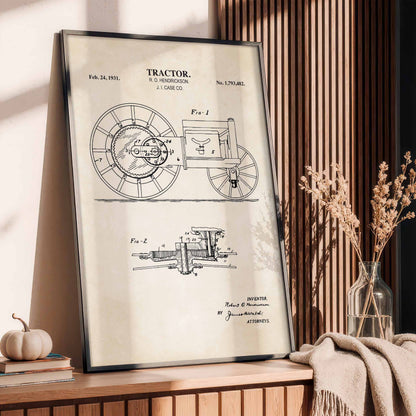 Tractor Wall Art - 1931 Tractor Patent Art - Ready to Frame Print