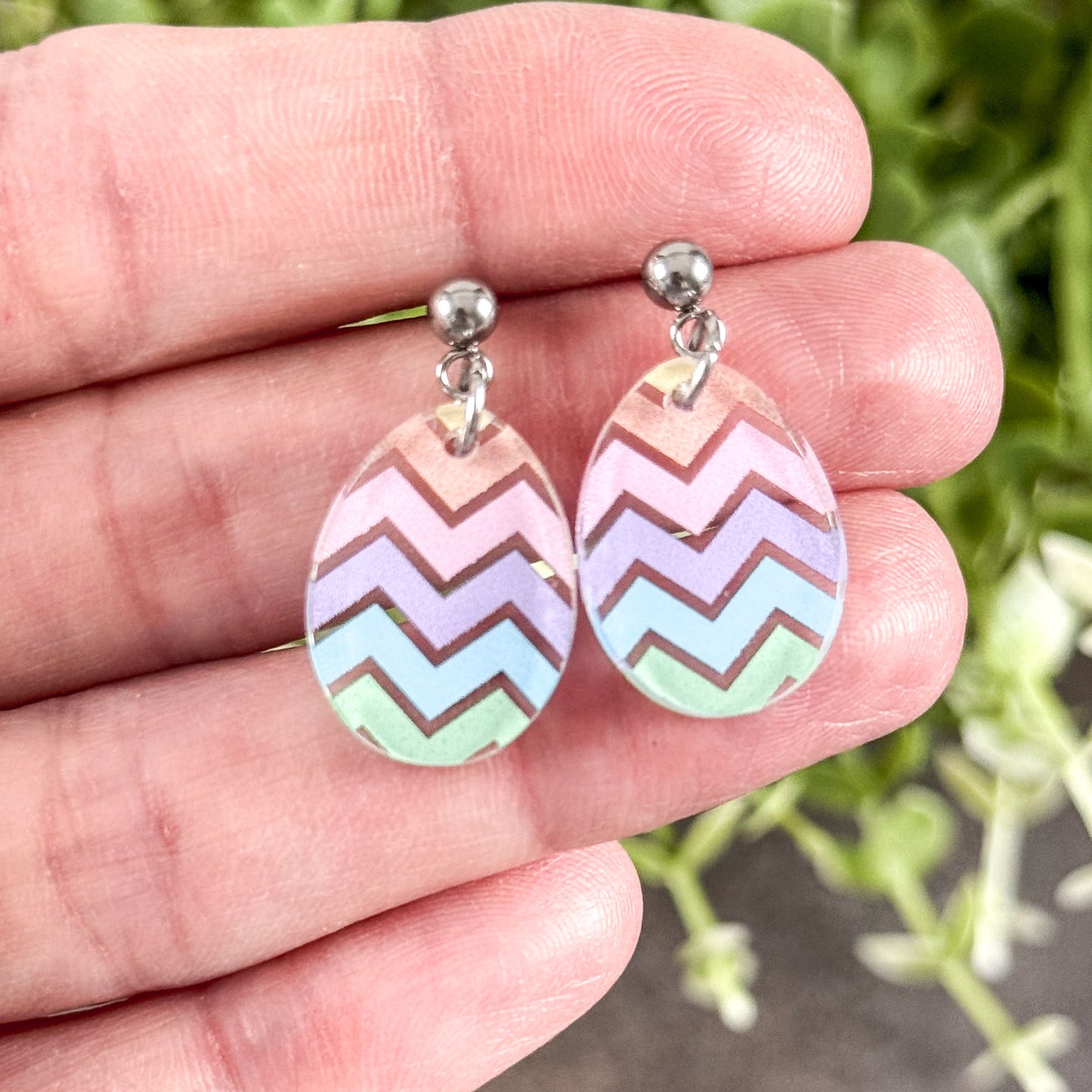 Small Easter Egg Dangle Earrings