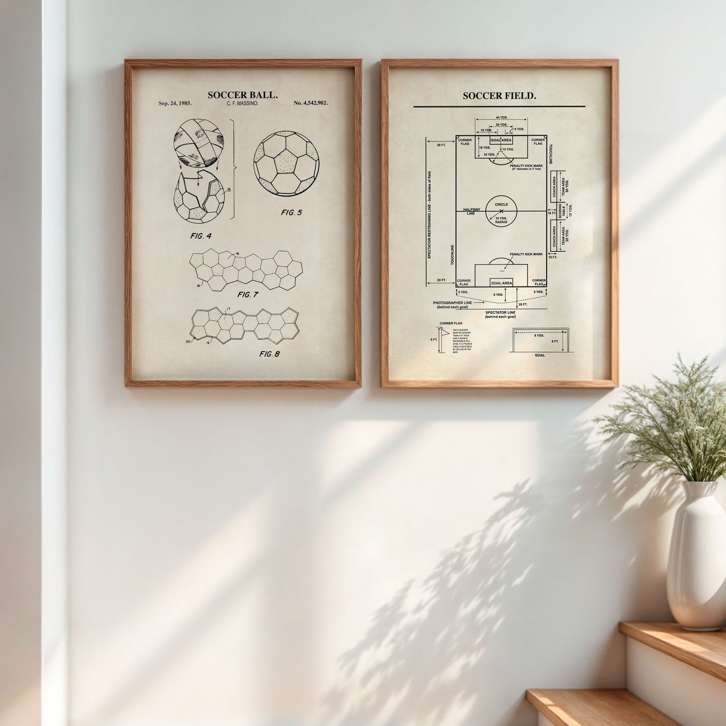 Soccer Patent Wall Art - Set of 2 Ready to Frame Prints