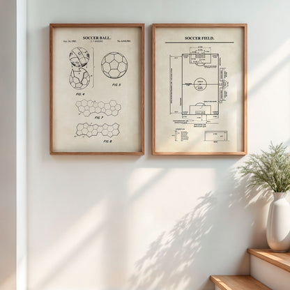 Soccer Patent Wall Art - Set of 2 Ready to Frame Prints