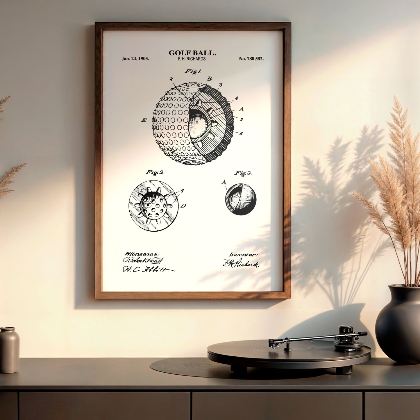 Golf Ball Patent Wall Art - Ready to Frame Print