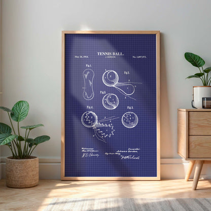 Tennis Ball Patent Wall Art - Ready to Frame Print