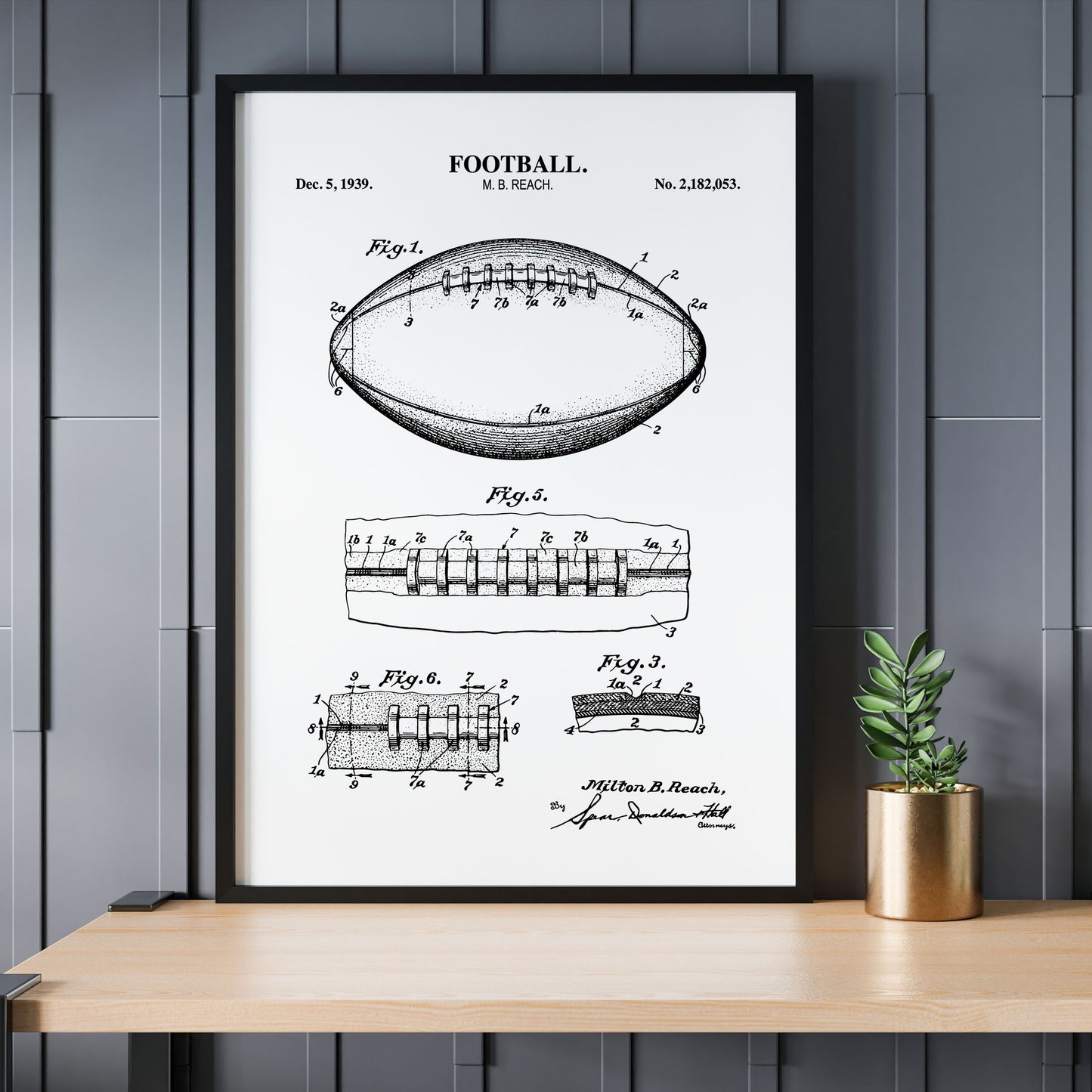 Football Patent Wall Art - Ready to Frame Print