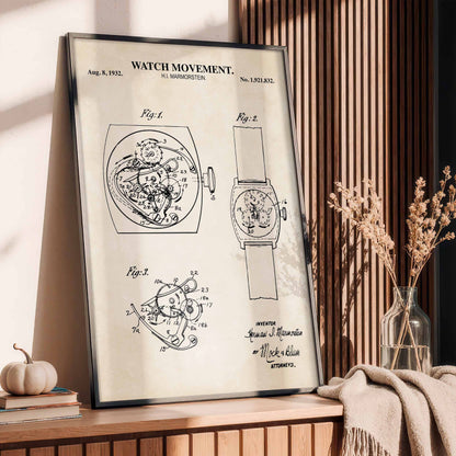 Watch Movement Patent Wall Art | Ready to Frame Print