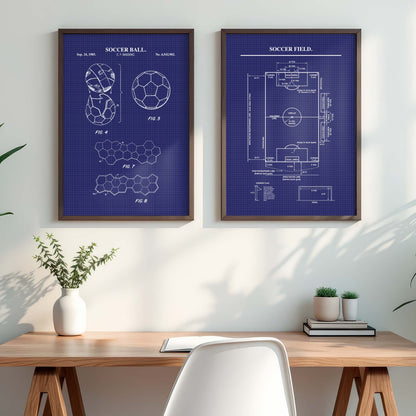 Soccer Patent Wall Art - Set of 2 Ready to Frame Prints